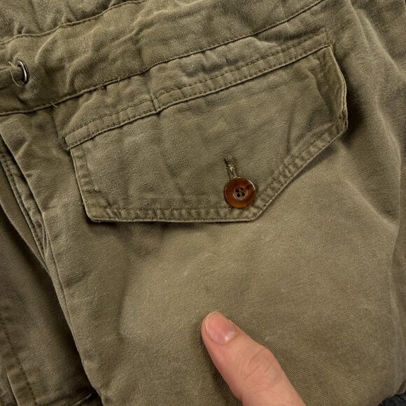Lee Union Made Canvas Chore Barn Jacket Coat Beige Large Cargo Military Cotton - Picture 15 of 16